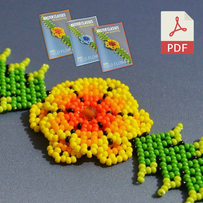 🎁 PROMO 📥  3 PDF Tutorials ❅ Bracelet «FIELD FLOWER»